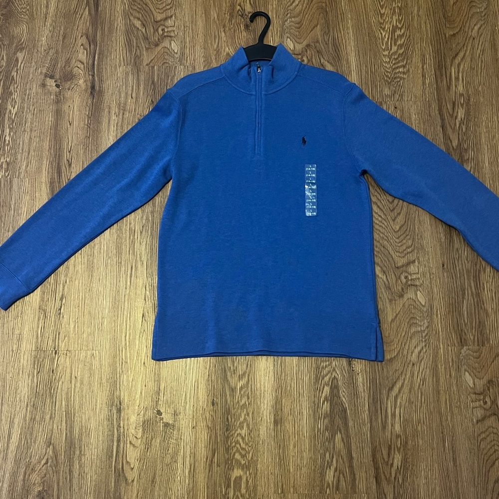 Polo By Ralph Lauren Blue Half Zip Sweater
